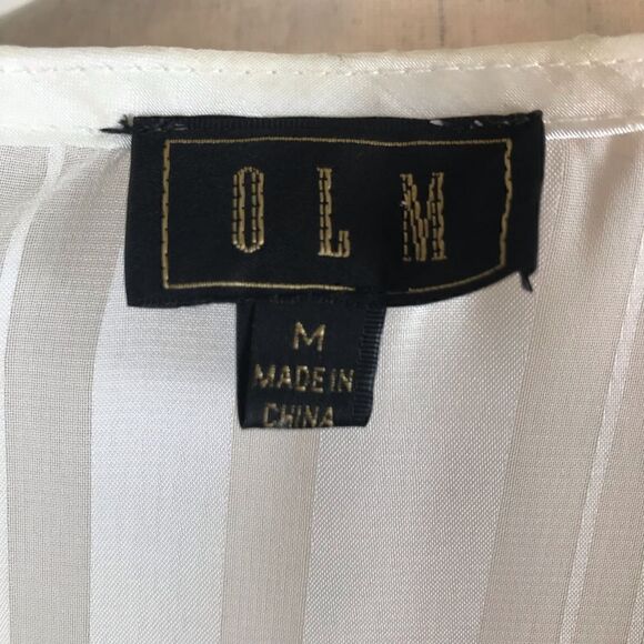 Vintage Olm sheer white surplus blouse M - Picture 4 of 7